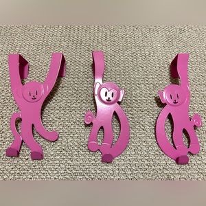 Pink Monkey Closet Hooks